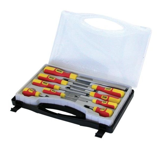 9 Piece Screwdriver Set in Plastic Case