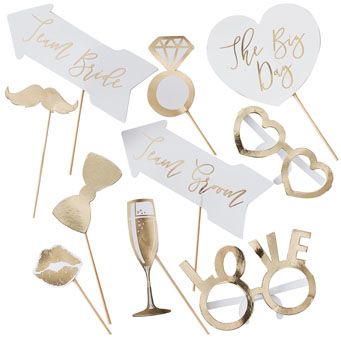 Gold Wedding - Photo Booth Props - Fancy Dress