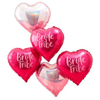 Bride Tribe - Bride Tribe Hot Pink &amp; Iridescent foil Balloons