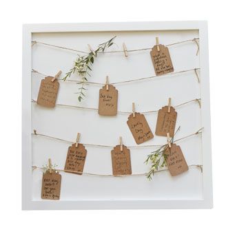 Rustic Country - Guest book - Pegs and String Frame