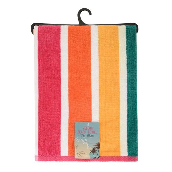 Beach Towel Velour.Orange.2
