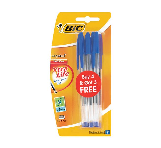 BIC Crystal Xtra Life 4+3 Blue Ink (Pack of 10)