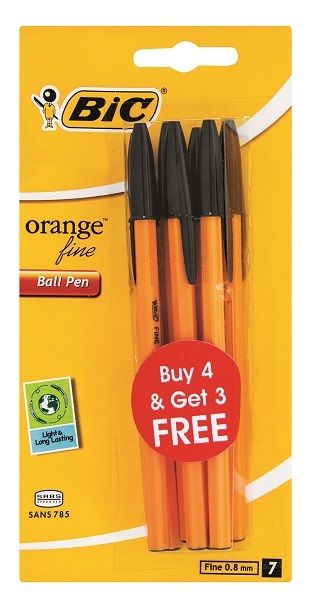 BIC Orange Fine 4+3 Black (Pack of 10)