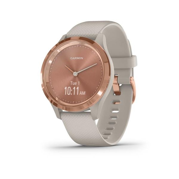 Garmin Vivomove 3S Smartwatch (39mm) - Rose Gold Bezel with Light Sand Case and Silicone Band