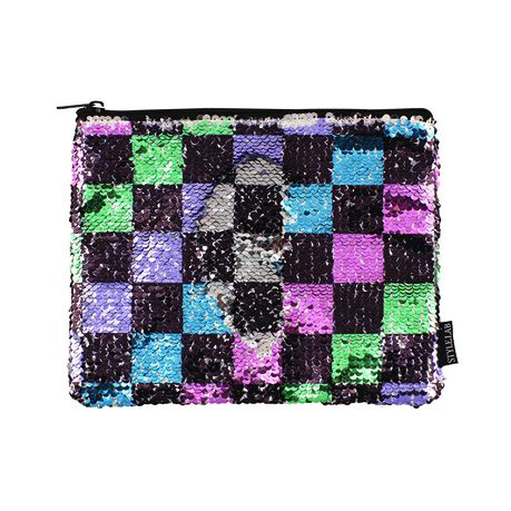 Checkerboard Sequin Pouch