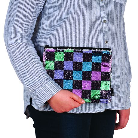 Checkerboard Sequin Pouch