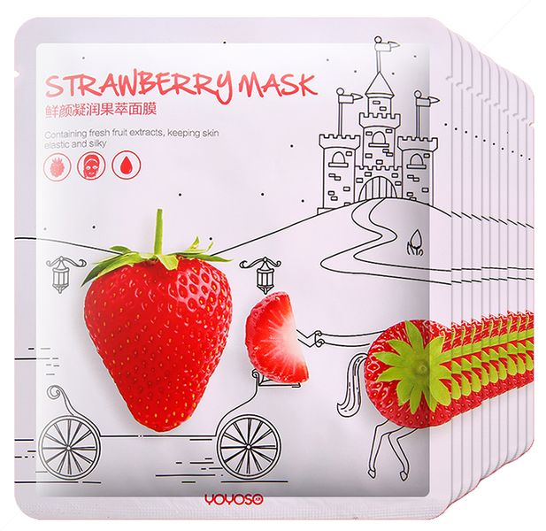 Strawberry Fruit Sheet Mask- Pack of 10