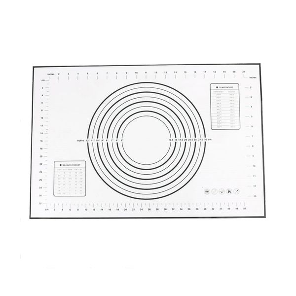 Silicone Reusable Baking Rolling Mat Sheet With Measurement-Black
