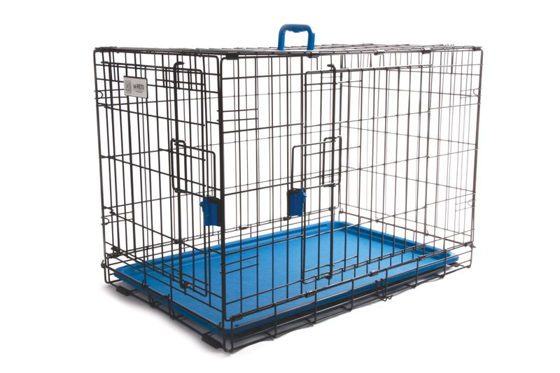 M-Pets Voyager Wire Crate Large - Blue
