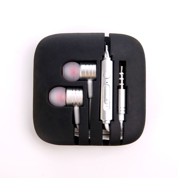 In-ear Earphones With Storage Box - Silver