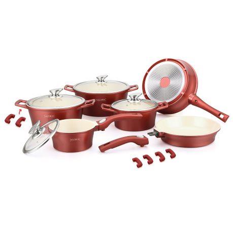 Royalty Line 16 Piece Ceramic Coating Cookware Set - Burgundy | Buy Online  in South Africa | takealot.com