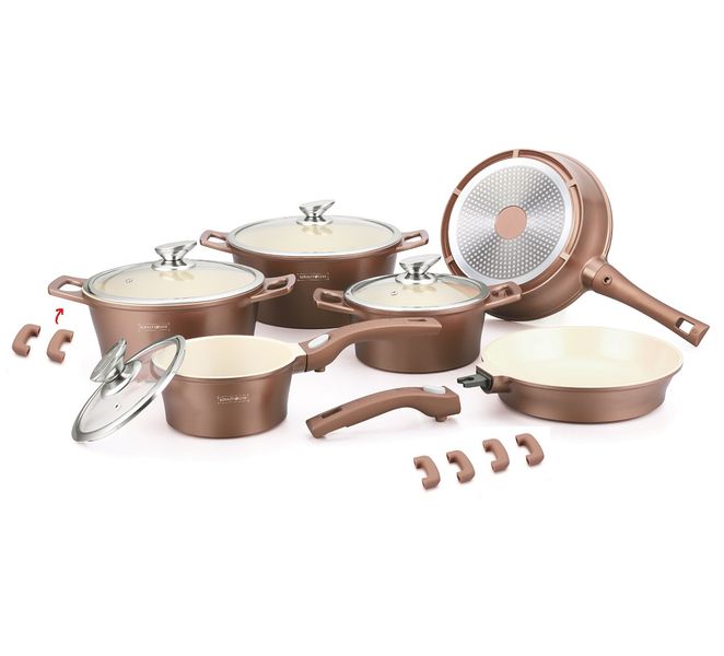 Royalty Line 16 Piece Ceramic Coating Cookware Set - Copper