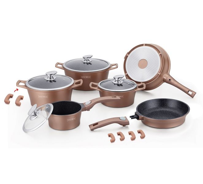 Royalty Line 16 Piece Marble Coating Cookware Set - Copper