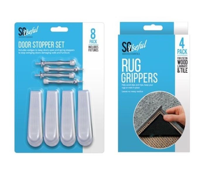 Door Stopper Set &amp; 4 Rug Grippers