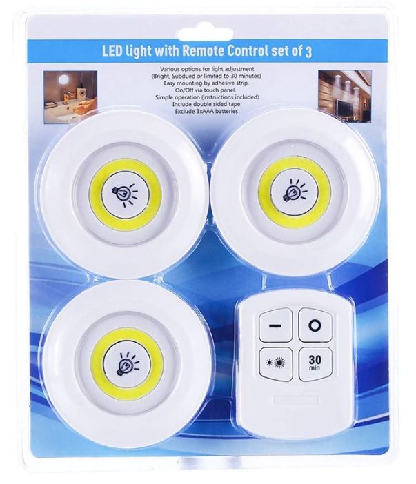 Remote Controlled LED Smart Spotlights Lights Set Battery Powered