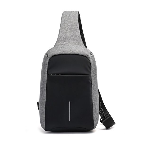 Chest Pack Shoulder Bag Sling USB Charging Sports Anti-theft Bags