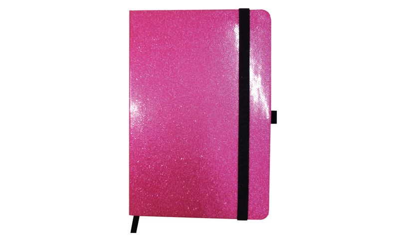 A5 Neon Glitter Journal 192 Page With Elastic Close