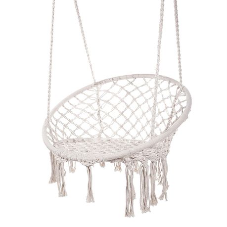 macrame hanging swing chair