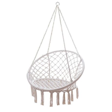 macrame hanging swing chair