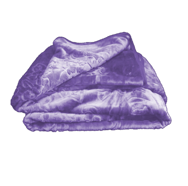 Diamond 1 Ply Embossed Super Soft Mink Blanket Lilac