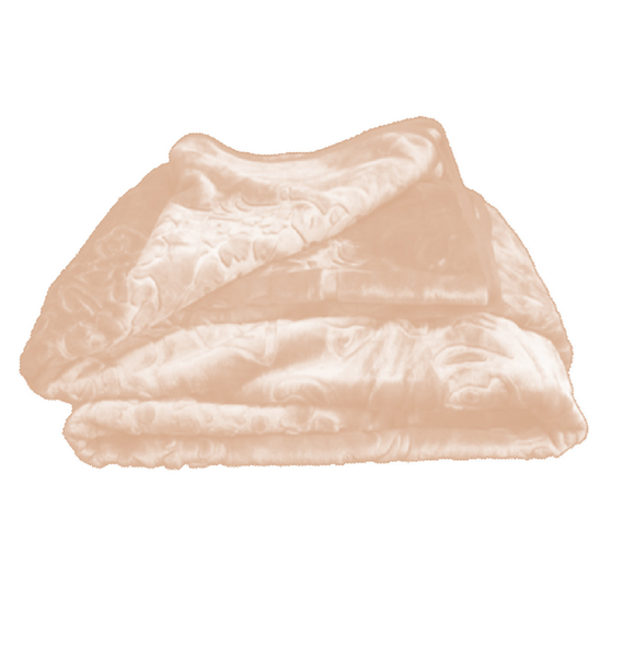 Diamond 1 Ply Embossed Super Soft Mink Blanket - Cream