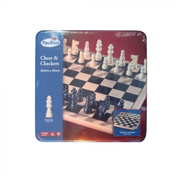 Chess &amp; Checkers 2-in-1 Game in Tin