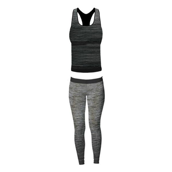 FM London Womens 2pc Stretch-Fit Yoga Gym Wear Set - Vest