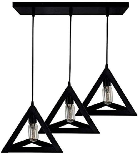 Mr Universal Lighting-Modern Pendant triple triangle black