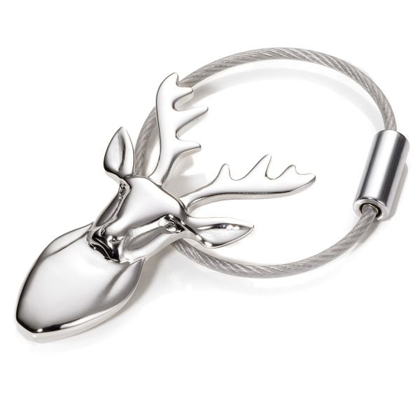 TROIKA Keyring DEER in Silver Colour