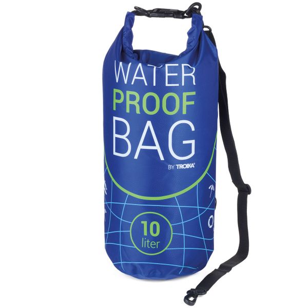 TROIKA Outdoor Bag WATERPROOF BAG IPX6 Grade 10 Litre Capacity Blue