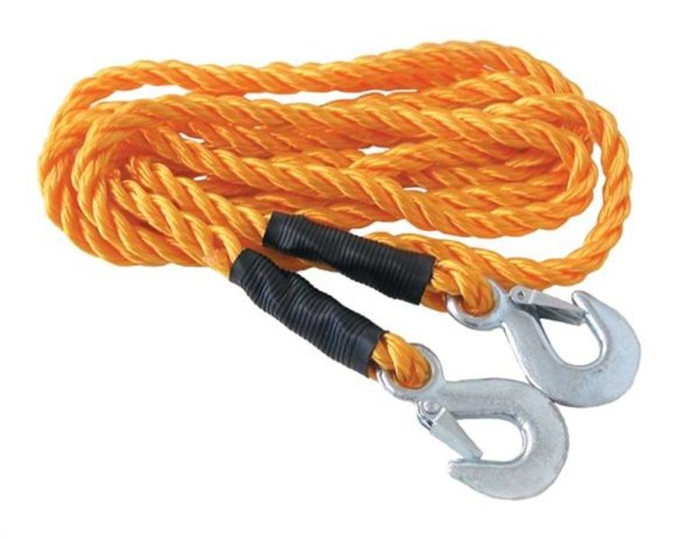 Heavy Duty Tow Rope with Towing Hooks - 14mm Diameter x 4 Meters Long