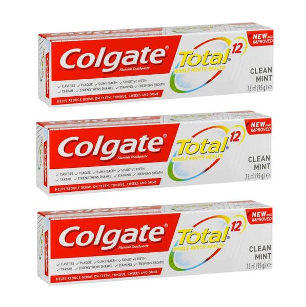 Colgate - Total 12 Clean Mint Toothpaste (3 x 75ml)