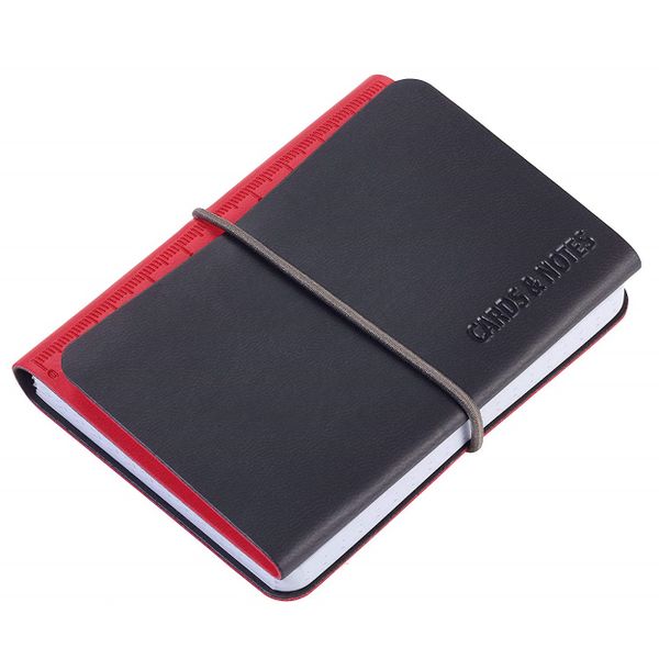 TROIKA Card Case Wallet and Notepad DIN A7 Red/Black