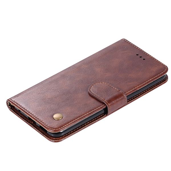 Vintage Faux Leather Flip Case For Samsung A10s Brown