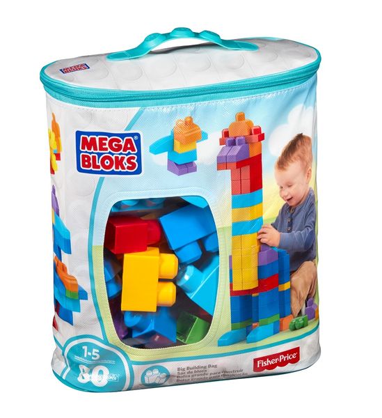Mega Bloks First Builders Big Building Bag Classic Colour Blocks (80pc)