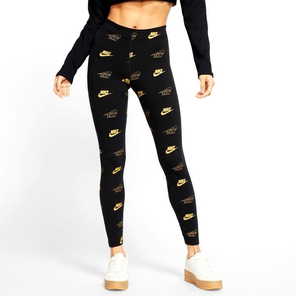 Nike Women's Sportswear Printed Leggings - Black/Yellow