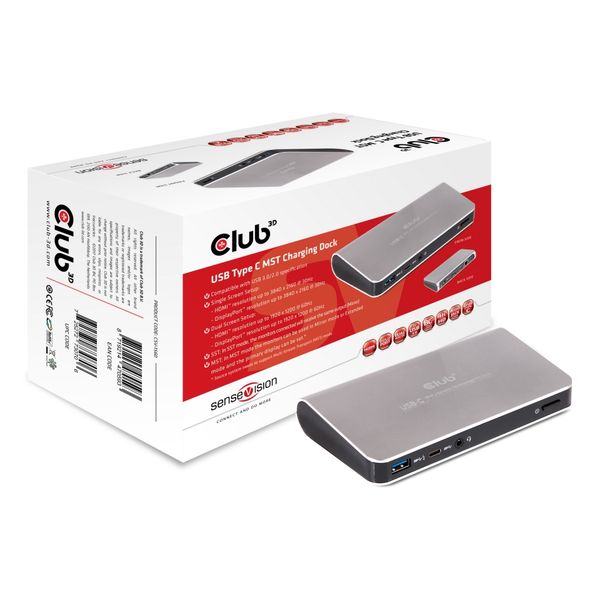 Club 3D USB Type-C Dual Display, DisplayPort + HDMI Docking Station