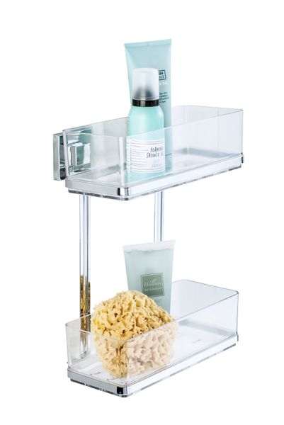 WENKO - Vacuum-Loc® 2-Tier Wall Rack Quadro Range - S/Steel - No Drilling