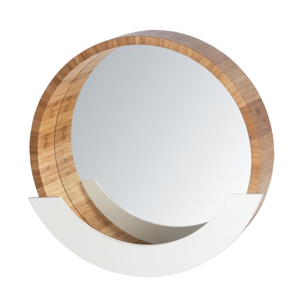 WENKO - Wall Mirror Finja with Shelf - Bamboo