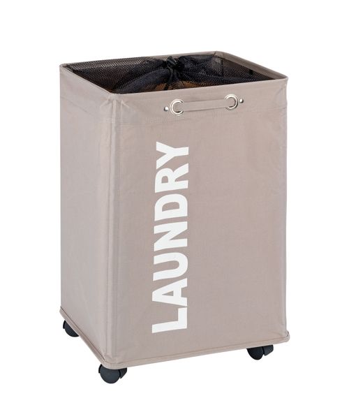 WENKO - Quadro Laundry Basket - Taupe 79L