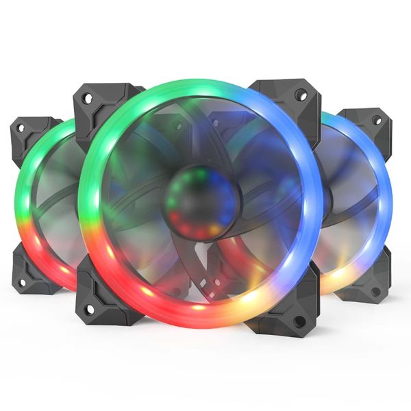Redragon 120mm RGB LED Full Colour Fan Triple Pack &amp; Control Box + Remote