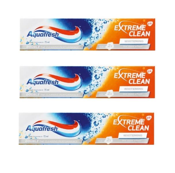 Aquafresh - Extreme Clean Fluoride Toothpaste Whitening (3 x 75ml)
