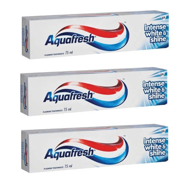 Aquafresh - Intense White And Shine Toothpaste (3 x 75ml)