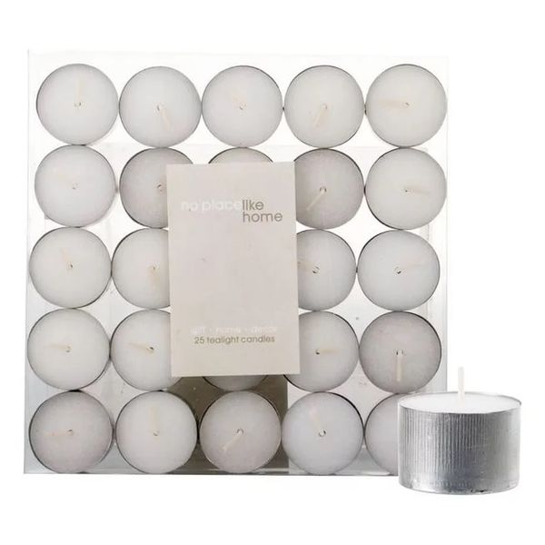 Candle Tea-Light White - 3.5cm X-Large - 25 Piece Per Box