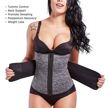Womens Zipper Body Shaper Tummy Control Corset Waist Trainer