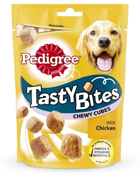 Pedigree Tasty Bites Chewy Cubes with Chicken - 8 Packs x 130g