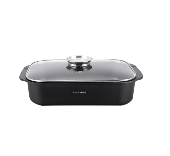 Royalty Line 32cm Marble Coating Roasting Pan - Black