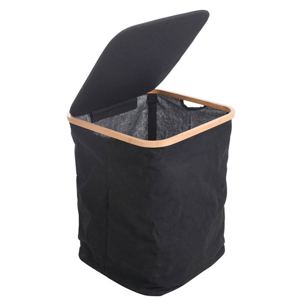Eco Laundry Bag With Bamboo Ring And Lid Black Buy Online in South Africa