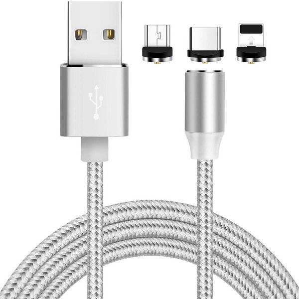 Boss 3-in-1 Magnetic USB Braided Charger Cable With LED Light