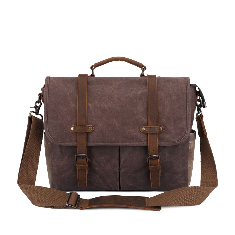 The Cape, Leather - Waxed Canvas Messenger Laptop Bag | Shop Today. Get ...